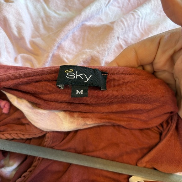 Vintage SKY Tie Dye Maxi Dress Crochet Halter Boho Festival Gypsy Romantic M - Picture 7 of 8